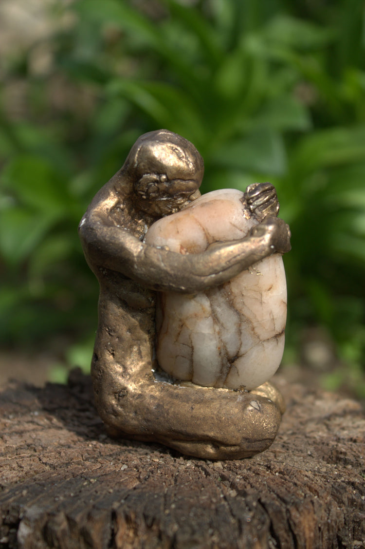 Sisyphe, audrey flechet, fonderie du Champ bon, sculpture, bronze, cire perdue, metal casting, lost wax