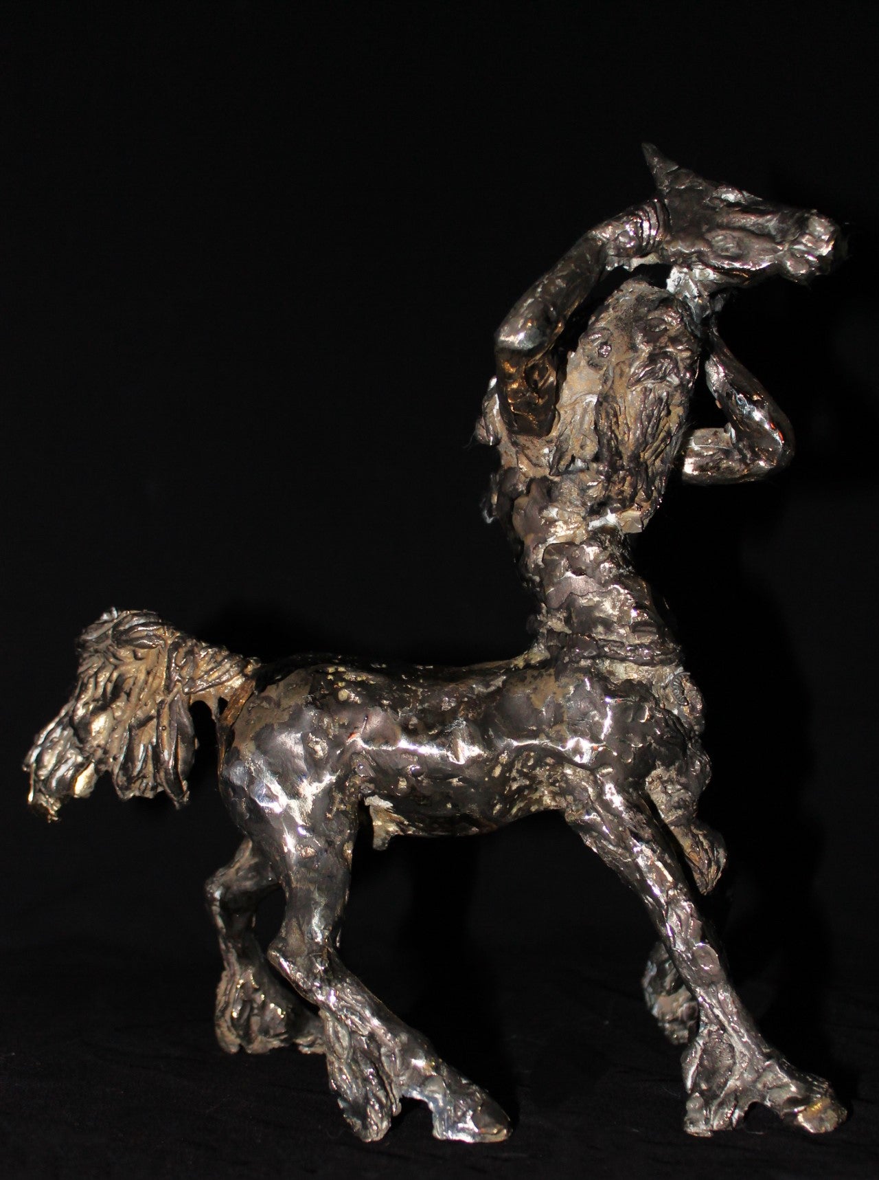 audrey flechet, sculpture, bronze, centaure, bronce, fonderie du champ bon, centaur, centauro, krotos