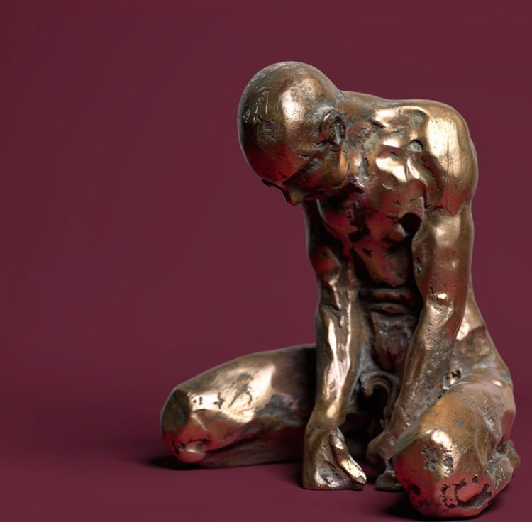  sculpture, contemporaine, technique, cire perdue, lost wax, bronze, fonderie du champ bon, atelier de la cire perdue, audrey flechet, flechet, le pénitent , pierre louis