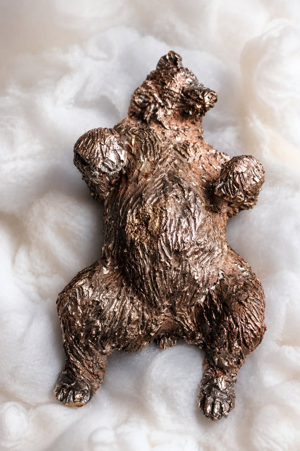 ours, sculpture, contemporaine, bronze, technique, cire perdue, lost wax, audrey flechet, flechet, fonderie du champ bon, Nounours songe à Pimprenelle