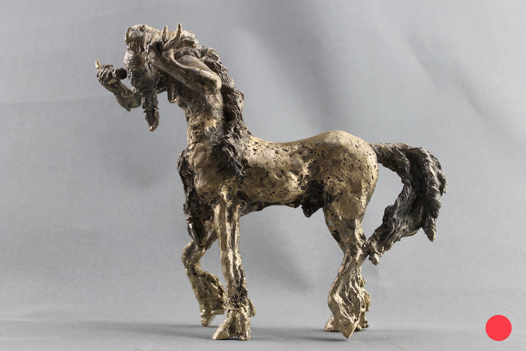 mythologie, Nessos, centaure, bronze centaure, sculpture audrey flechet, fonderie du champ bon, bronzo, bronce, metal casting, cire perdue, lost wax