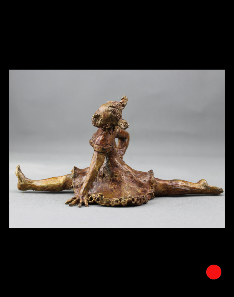 audrey flechet, sculpture, bronze, pièce unique, cire perdue, french cancan, dace, danseuse, fonderie du champ bon, lost wax, metal casting, séraphine