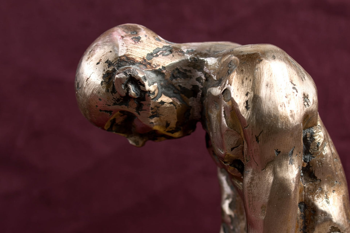  sculpture, contemporaine, technique, cire perdue, lost wax, bronze, fonderie du champ bon, atelier de la cire perdue, audrey flechet, flechet, le pénitent , pierre louis