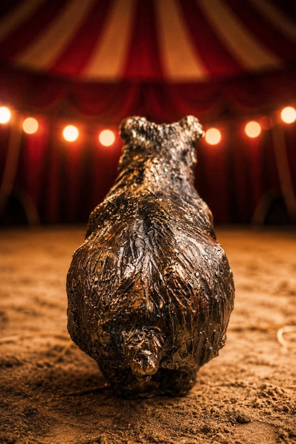 ours, sculpture, contemporaine, bronze, technique, cire perdue, lost wax, audrey flechet, flechet, fonderie du champ bon, baladin equilibriste