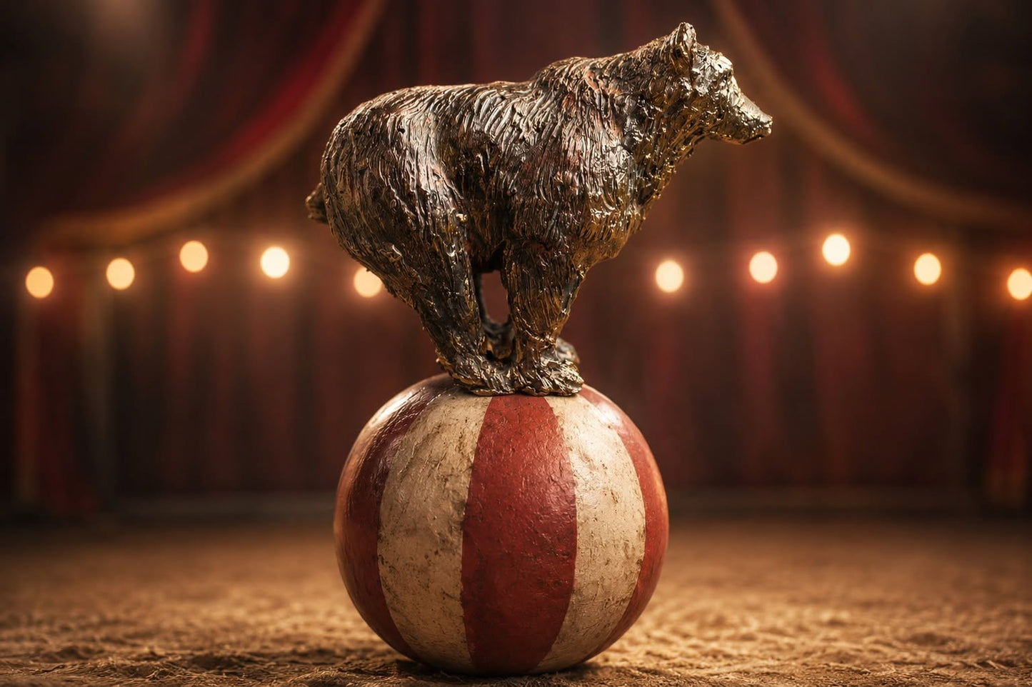 ours, sculpture, contemporaine, bronze, technique, cire perdue, lost wax, audrey flechet, flechet, fonderie du champ bon, baladin equilibriste