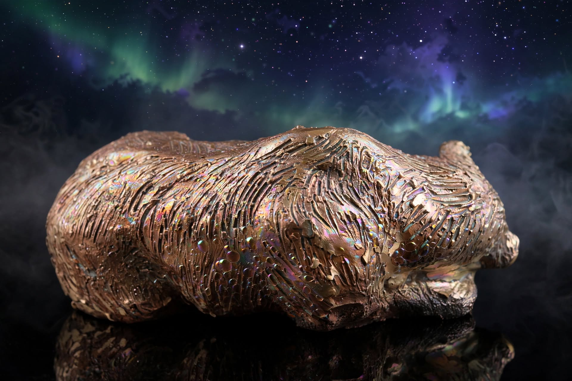 ours, sculpture, contemporaine, bronze, technique, cire perdue, lost wax, audrey flechet, flechet, fonderie du champ bon, morsus borealis