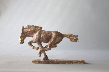 audrey flechet, sculpture, fonderie du champ bon, bronze equestre, cire perdue, bronze cheval au galop, bronce caballo, bronzo cavallo, metal casting horse, lost wax, galloping horse,