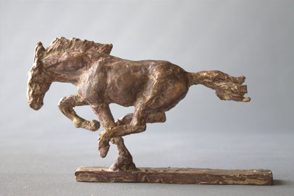 audrey flechet, sculpture, bronze equestre, fonderie du champ bon, cire perdue, bronce caballo, bronzo cavallo, galloping horse metal casting, lost wax