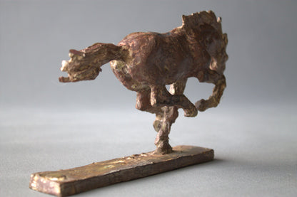 audrey flechet, sculpture, bronze equestre, fonderie du champ bon, cire perdue, bronce caballo, bronzo cavallo, galloping horse metal casting, lost wax
