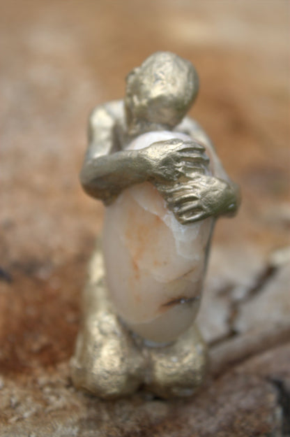 audrey flechet, sculpture, bronze, sisyphe, atelier du champ bon, fonderie du champ bon, lost wax, metal casting