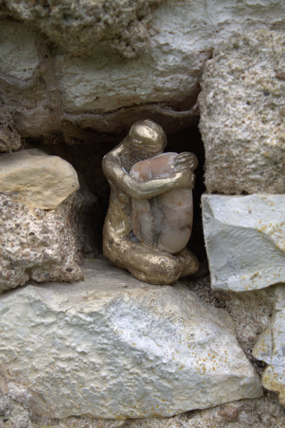 audrey flechet, sculpture, bronze, sisyphe, atelier du champ bon, fonderie du champ bon, lost wax, metal casting