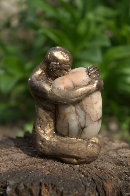 audrey flechet, sculpture, bronze, sisyphe, atelier du champ bon, fonderie du champ bon, lost wax, metal casting
