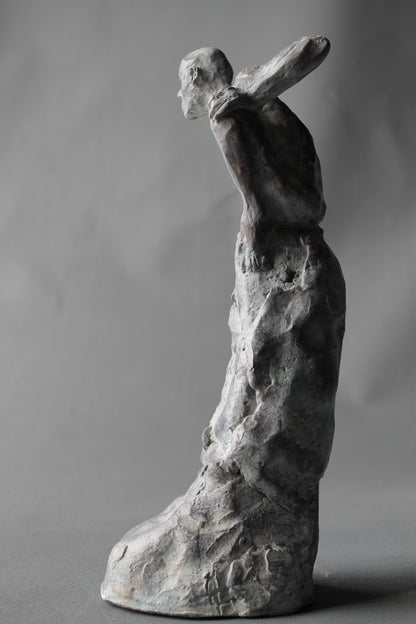 atento, bronce, bronzo, metal casting, lost wax, sentinelle, sculpture, audrey flechet, fonderie du champ bon, bronze, bronze blanc de titane, cire perdue, watcher