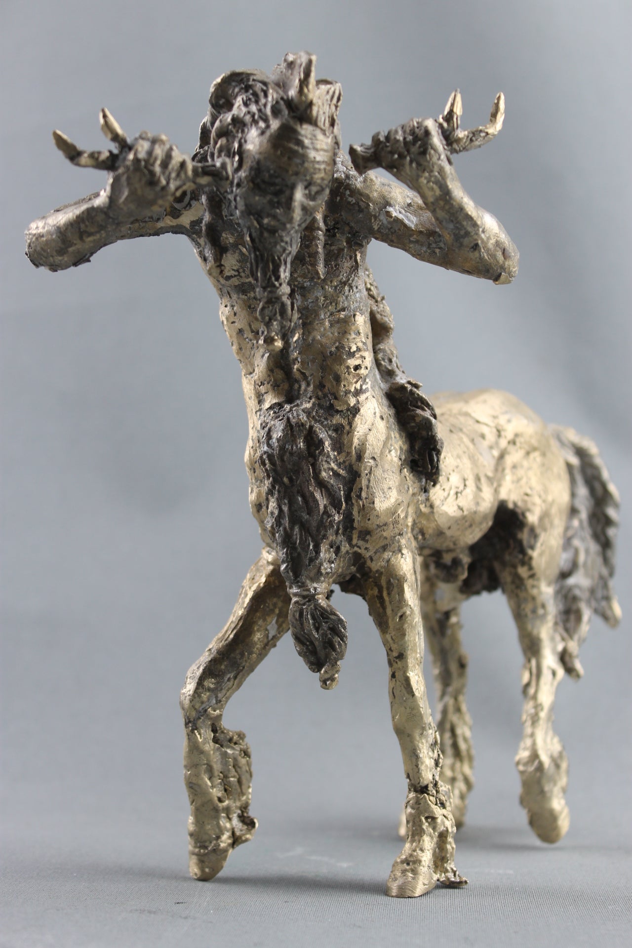 mythologie, Nessos, centaure, bronze centaure, sculpture audrey flechet, fonderie du champ bon, bronzo, bronce, metal casting, cire perdue, lost wax