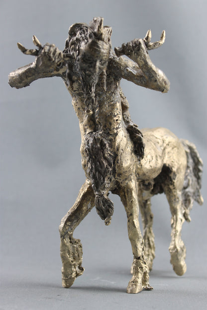 mythologie, Nessos, centaure, bronze centaure, sculpture audrey flechet, fonderie du champ bon, bronzo, bronce, metal casting, cire perdue, lost wax