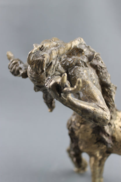 mythologie, Nessos, centaure, bronze centaure, sculpture audrey flechet, fonderie du champ bon, bronzo, bronce, metal casting, cire perdue, lost wax