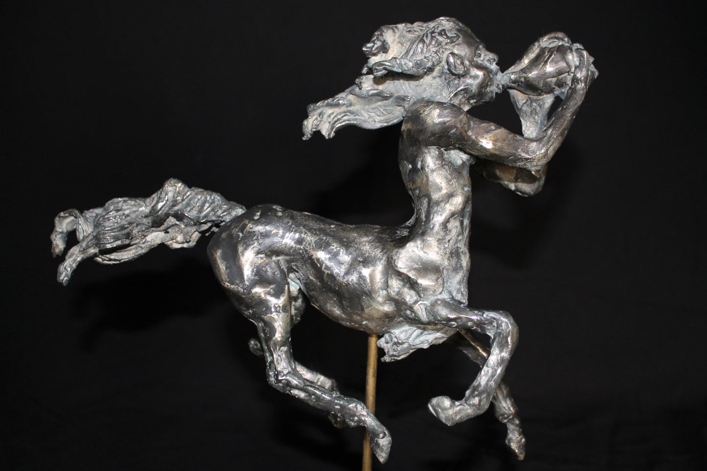 audrey flechet, sculpture, bronze, centaure, bronce, fonderie du champ bon, centaur, centauro, pholos