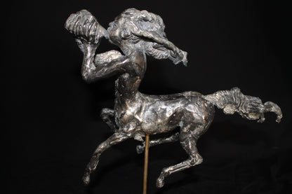 audrey flechet, sculpture, bronze, centaure, bronce, fonderie du champ bon, centaur, centauro, pholos
