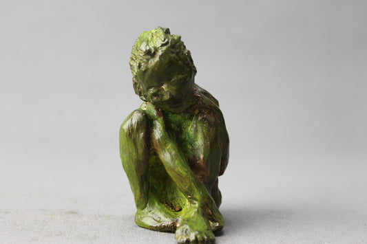 la grenouille, sculpture, audrey flechet, fonderie du champ bon, compression, bronze