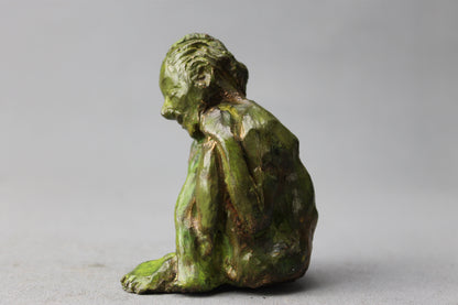 la grenouille, sculpture, audrey flechet, fonderie du champ bon, compression, bronze