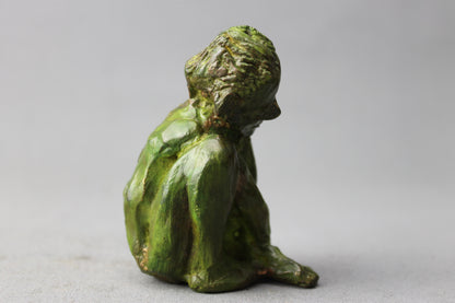 la grenouille, sculpture, audrey flechet, fonderie du champ bon, compression, bronze
