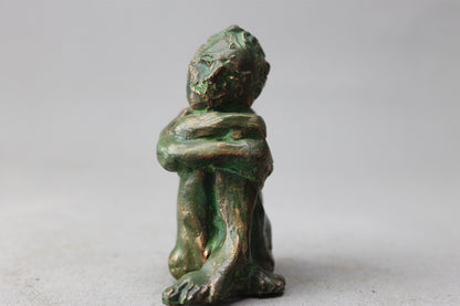 sculpture, audrey flechet, compression, sérénité, bronze, fonderie du champ bon