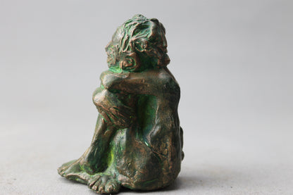 sculpture, audrey flechet, compression, sérénité, bronze, fonderie du champ bon