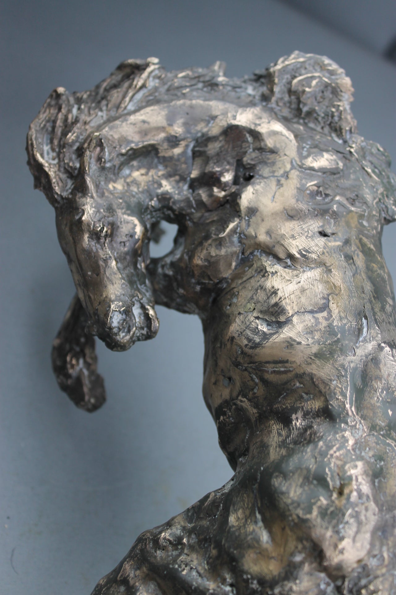 sculpture, bronze, contemporaine, audrey flechet, flechet, fonderie du champ bon, technique de la cire perdue, lost wax, statue, statuette, cheval, cabré, roulé boulé