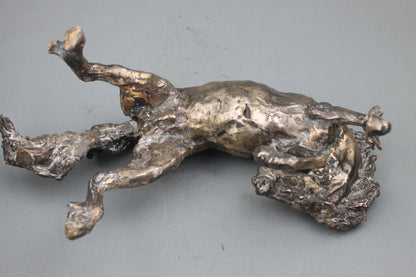 sculpture, bronze, contemporaine, audrey flechet, flechet, fonderie du champ bon, technique de la cire perdue, lost wax, statue, statuette, cheval, cabré, roulé boulé