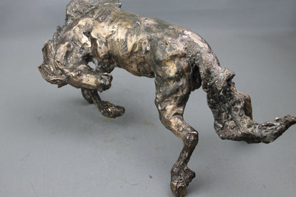 sculpture, bronze, contemporaine, audrey flechet, flechet, fonderie du champ bon, technique de la cire perdue, lost wax, statue, statuette, cheval, cabré, roulé boulé