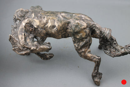 sculpture, bronze, contemporaine, audrey flechet, flechet, fonderie du champ bon, technique de la cire perdue, lost wax, statue, statuette, cheval, cabré, roulé boulé