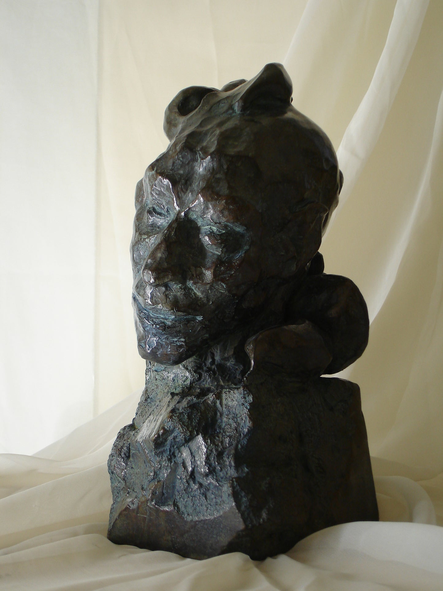 Modern art, buste bronze, Audrey Flechet, sculpture